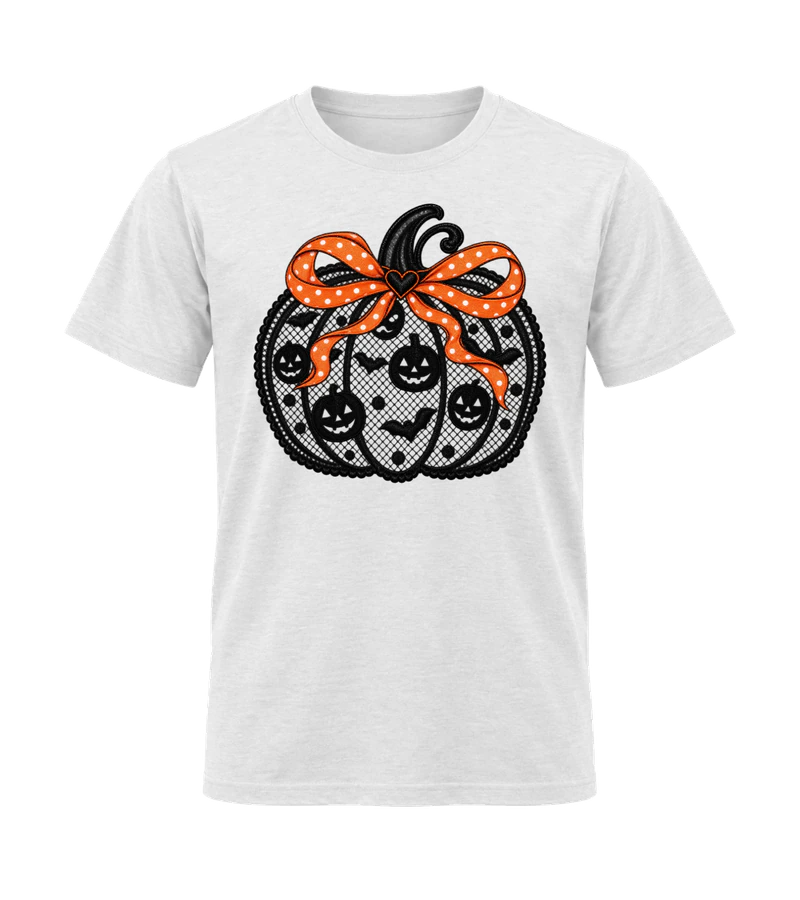 front view of Cute Pumpkin on White Gildan 64000 Softstyle Shirt